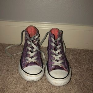 Purple Girls High Top Converse